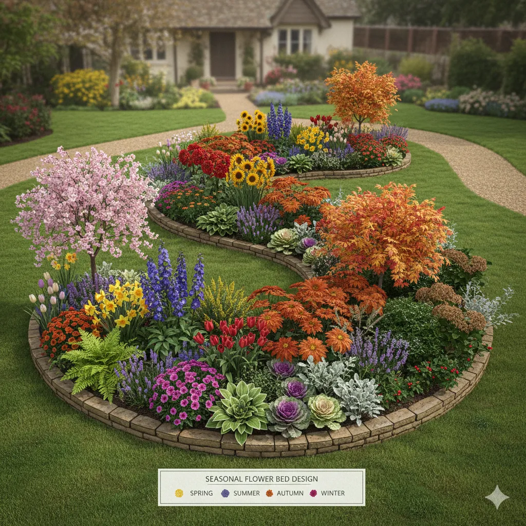 Seasonal flower bed designs